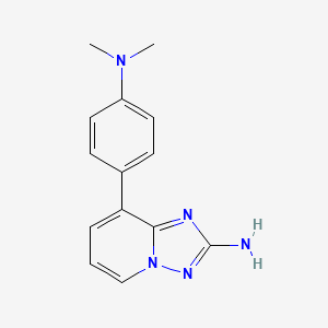 molecular formula C14H15N5 B8504397 8-(4-Dimethylamino-phenyl)-[1,2,4]triazolo[1,5-a]pyridin-2-ylamine 