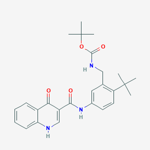 molecular formula C26H31N3O4 B8505105 tert-butyl N-[[2-tert-butyl-5-[(4-oxo-1H-quinoline-3-carbonyl)amino]phenyl]methyl]carbamate 
