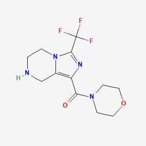 molecular formula C12H15F3N4O2 B8505354 Methanone,4-morpholinyl[5,6,7,8-tetrahydro-3-(trifluoromethyl)imidazo[1,5-a]pyrazin-1-yl]- 