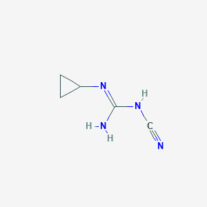 molecular formula C5H8N4 B8505378 N-cyano-N'-cyclopropylguanidine 