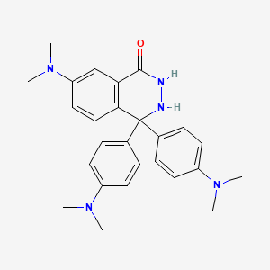 molecular formula C26H31N5O B8505432 7-Dimethylamino-4,4-bis(4-dimethylaminophenyl)-2,3-dihydrophthalazin-1-one CAS No. 76339-00-9