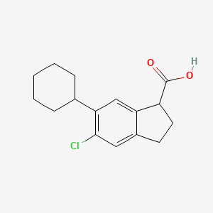 5-Chloro-6-cyclohexyl-2,3-dihydro-1H-indene-1-carboxylic acid
