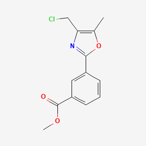 molecular formula C13H12ClNO3 B8505500 Methyl 3-(4-chloromethyl-5-methyl-1,3-oxazol-2-yl)benzoate 