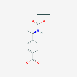 molecular formula C15H21NO4 B8505591 Methyl 4-[(1R)-1-[(tert-butoxycarbonyl)amino]ethyl]benzoate 