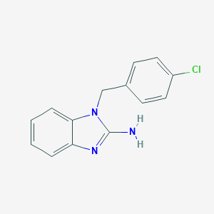 molecular formula C14H12ClN3 B008506 1-(4-Chlorophenylmethyl)-2-aminobenzimidazole CAS No. 109635-38-3