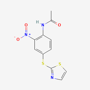 B8506094 N-{2-Nitro-4-[(1,3-thiazol-2-yl)sulfanyl]phenyl}acetamide CAS No. 55564-15-3