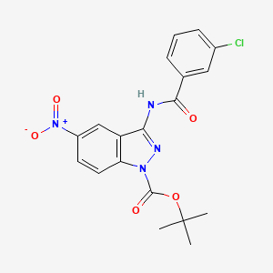 1h-Indazole-1-carboxylic acid,3-[(3-chlorobenzoyl)amino]-5-nitro-,1,1-dimethylethyl ester