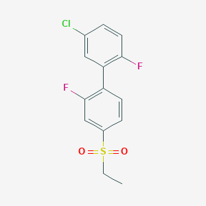 molecular formula C14H11ClF2O2S B8506722 5'-Chloro-4-(ethylsulfonyl)-2,2'-difluoro-1,1-biphenyl 