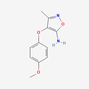 molecular formula C11H12N2O3 B8506732 4-(4-Methoxyphenoxy)-3-methylisoxazol-5-amine 