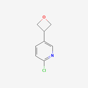 molecular formula C8H8ClNO B8506745 2-Chloro-5-(3-oxetanyl)pyridine 