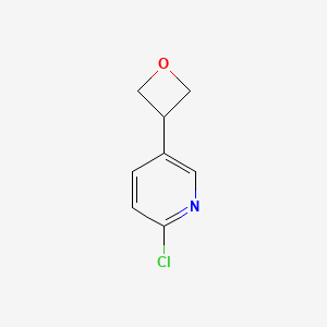 molecular formula C8H8ClNO B8506745 2-Chloro-5-oxetan-3-yl-pyridine 