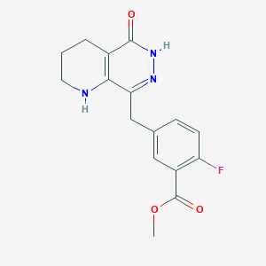 molecular formula C16H16FN3O3 B8506848 Methyl 2-fluoro-5-[(5-oxo-1,2,3,4,5,6-hexahydropyrido[2,3-d]pyridazin-8-yl)methyl]benzoate 