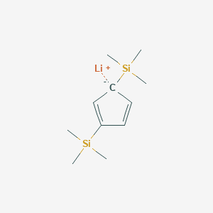 molecular formula C11H21LiSi2 B8506960 lithium;trimethyl-(3-trimethylsilylcyclopenta-1,4-dien-1-yl)silane CAS No. 56742-80-4