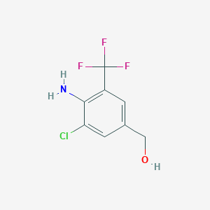 molecular formula C8H7ClF3NO B8507020 (4-Amino-3-chloro-5-trifluoromethyl-phenyl)-methanol 