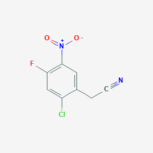 molecular formula C8H4ClFN2O2 B8507201 2-(2-Chloro-4-fluoro-5-nitrophenyl)acetonitrile 