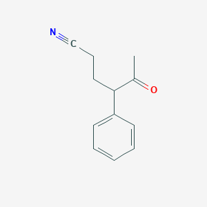 molecular formula C12H13NO B8507241 5-Cyano-3-phenyl-2-pentanone 