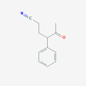 molecular formula C12H13NO B8507241 4-Phenyl-5-oxohexanenitrile 