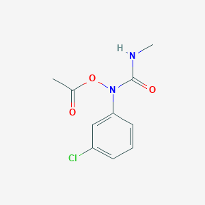 molecular formula C10H11ClN2O3 B085075 Hydroxylamine, O-acetyl-N-(m-chlorophenyl)-N-(methylcarbamoyl)- CAS No. 13790-09-5