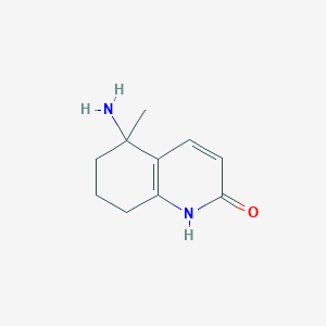 molecular formula C10H14N2O B8507502 5-Amino-5-methyl-5,6,7,8-tetrahydroquinolin-2(1H)-one 