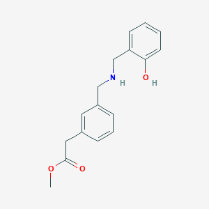molecular formula C17H19NO3 B8507522 methyl 2-[3-[[(2-hydroxyphenyl)methylamino]methyl]phenyl]acetate 