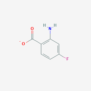 molecular formula C7H5FNO2- B8507550 2-Amino-4-fluorobenzoate 