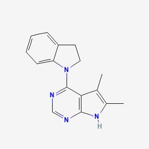 4-(2,3-Dihydro-1H-indol-1-yl)-5,6-dimethyl-7H-pyrrolo[2,3-d]pyrimidine
