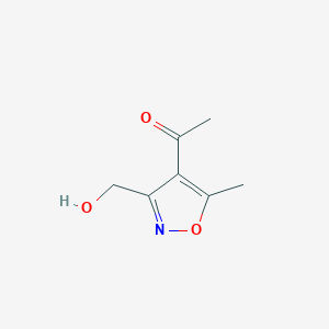 molecular formula C7H9NO3 B8507564 1-(3-(Hydroxymethyl)-5-methylisoxazol-4-yl)ethanone 