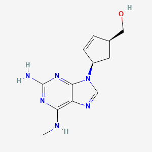 molecular formula C12H16N6O B8507577 [(1S,4R)-4-[2-amino-6-(methylamino)purin-9-yl]cyclopent-2-en-1-yl]methanol 