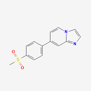 molecular formula C14H12N2O2S B8507627 Imidazo[1,2-a]pyridine,7-[4-(methylsulfonyl)phenyl]- 