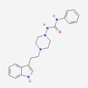 molecular formula C21H25N5O B8507799 N-{4-[2-(1H-Indol-3-yl)ethyl]piperazin-1-yl}-N'-phenylurea CAS No. 59543-97-4
