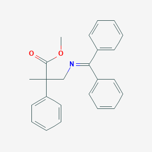 molecular formula C24H23NO2 B8507915 methyl 3-(benzhydrylideneamino)-2-methyl-2-phenylpropanoate 