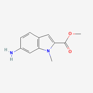 molecular formula C11H12N2O2 B8508064 6-Amino-1-methyl-1H-indole-2-carboxylic acid methyl ester 