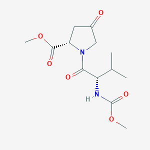 molecular formula C13H20N2O6 B8508192 methyl (S)-1-((methoxycarbonyl)-L-valyl)-4-oxopyrrolidine-2-carboxylate 