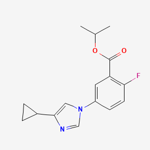 molecular formula C16H17FN2O2 B8508237 isopropyl 5-(4-cyclopropyl-1H-imidazol-1-yl)-2-fluorobenzoate 