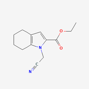 molecular formula C13H16N2O2 B8508376 Ethyl 1-(Cyanomethyl)-4,5,6,7-tetrahydro-1H-indole-2-carboxylate CAS No. 1346672-32-9