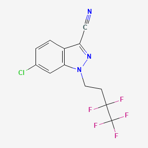 molecular formula C12H7ClF5N3 B8508397 6-chloro-1-(3,3,4,4,4-pentafluorobutyl)-1H-indazole-3-carbonitrile 