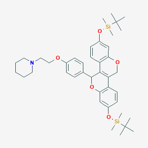 1-(2-{4-[2,8-Bis-(tert-butyl-dimethyl-silyloxy)-5,11-dihydro-chromeno[4,3-c]-chromen-5-yl]-phenoxy}-ethyl)-piperidine