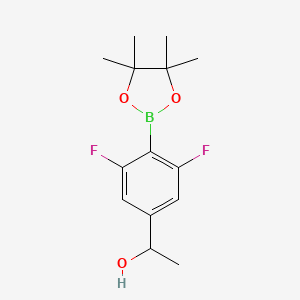 molecular formula C14H19BF2O3 B8508477 1-(3,5-Difluoro-4-(4,4,5,5-tetramethyl-1,3,2-dioxaborolan-2-YL)phenyl)ethan-1-OL 