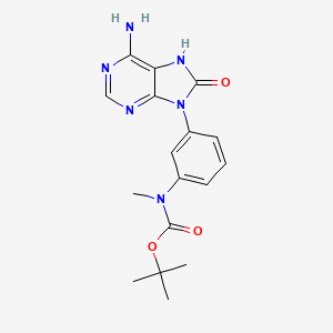 molecular formula C17H20N6O3 B8508536 tert-Butyl (3-(6-amino-8-oxo-7H-purin-9(8H)-yl)phenyl)(methyl)carbamate 