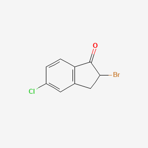 molecular formula C9H6BrClO B8508577 2-Bromo-5-chloroindan-1-one 