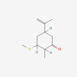 molecular formula C11H18OS B8508598 2-Methyl-5-(1-methylthio)-3-(methylvinyl)cyclohexan-1-one CAS No. 32564-31-1