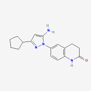 6-(5-amino-3-cyclopentyl-1H-pyrazol-1-yl)-3,4-dihydroquinolin-2(1H)-one