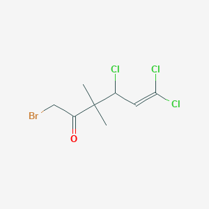molecular formula C8H10BrCl3O B8508685 1-Bromo-4,6,6-trichloro-3,3-dimethylhex-5-en-2-one CAS No. 89084-57-1