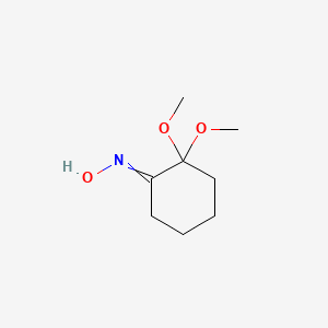 molecular formula C8H15NO3 B8508851 N-(2,2-Dimethoxycyclohexylidene)hydroxylamine CAS No. 52540-36-0