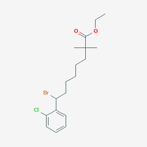 molecular formula C18H26BrClO2 B8509295 ethyl 8-bromo-8-(2-chlorophenyl)-2,2-dimethyloctanoate 