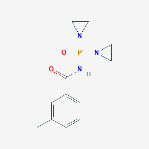 molecular formula C12H16N3O2P B085093 Benzamide, N-(bis(1-aziridinyl)phosphinyl)-m-methyl- CAS No. 15044-93-6