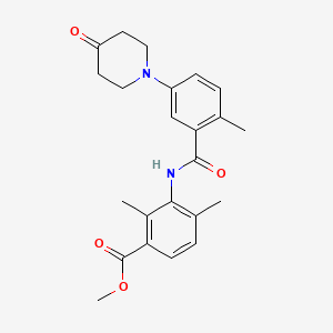 molecular formula C23H26N2O4 B8509640 Methyl 2,4-dimethyl-3-[[2-methyl-5-(4-oxo-1-piperidyl)benzoyl]amino]benzoate 