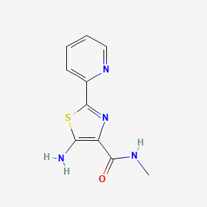 molecular formula C10H10N4OS B8509693 5-Amino-2-pyridin-2-yl-thiazole-4-carboxylic acid methylamide 