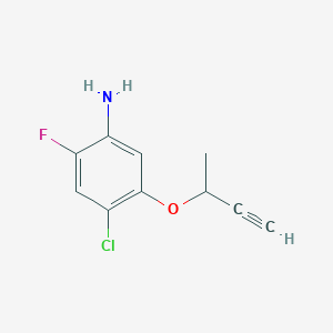 molecular formula C10H9ClFNO B8509727 5-[(But-3-yn-2-yl)oxy]-4-chloro-2-fluoroaniline CAS No. 84478-71-7