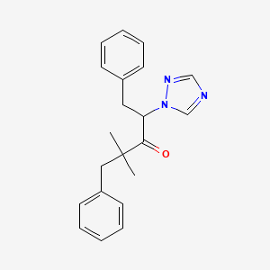 molecular formula C21H23N3O B8510006 2,2-Dimethyl-1,5-diphenyl-4-(1H-1,2,4-triazol-1-yl)pentan-3-one CAS No. 84106-70-7